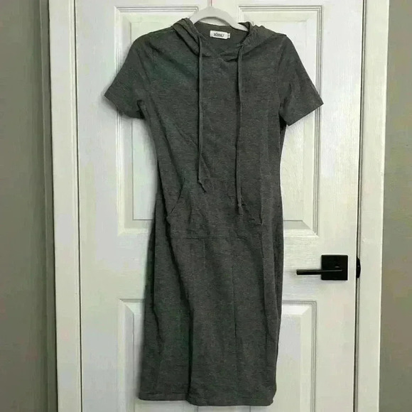missky Dresses & Skirts - Missky Hoodie tshirt midi dress gray
